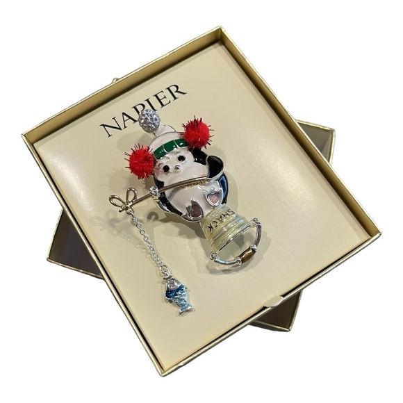 Napier Jewelry - Napier Penguin Christmas Pin Fishing